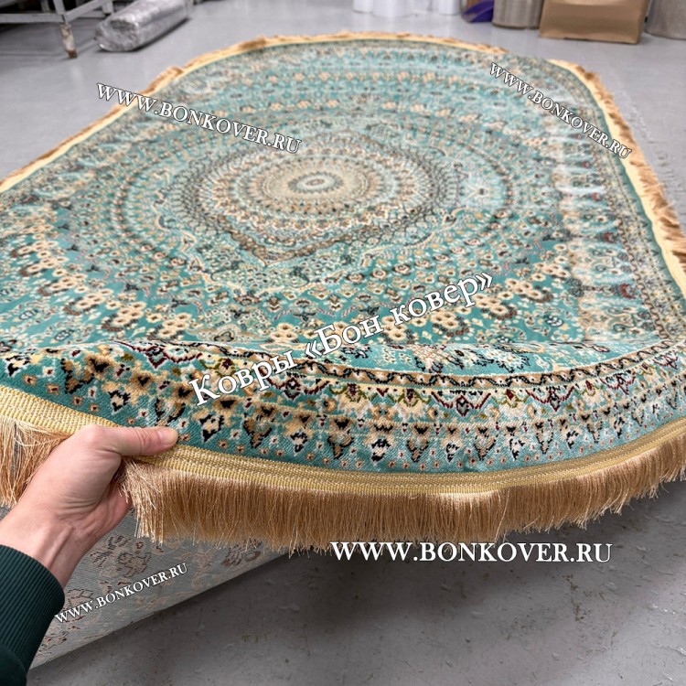 Овальный Ковер Медальон Арт 30068 Бирюзовый